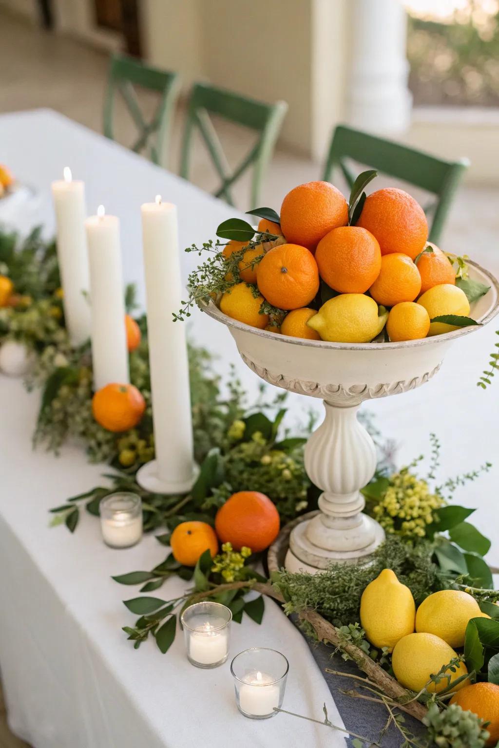 Surprising citrus embellishments featuring oranges and lemons
