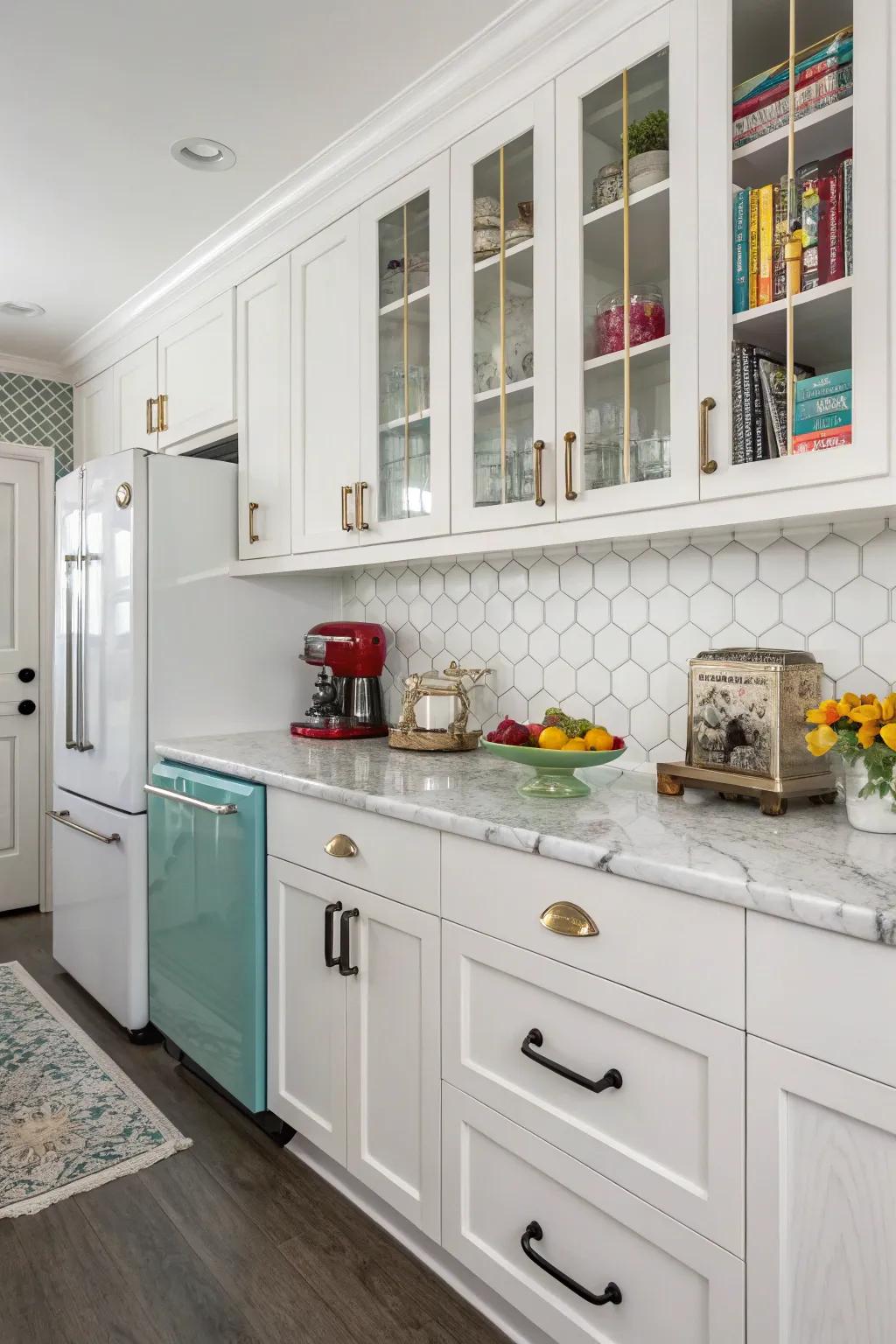 Artistic blend of fittings coatings creating visual interest.