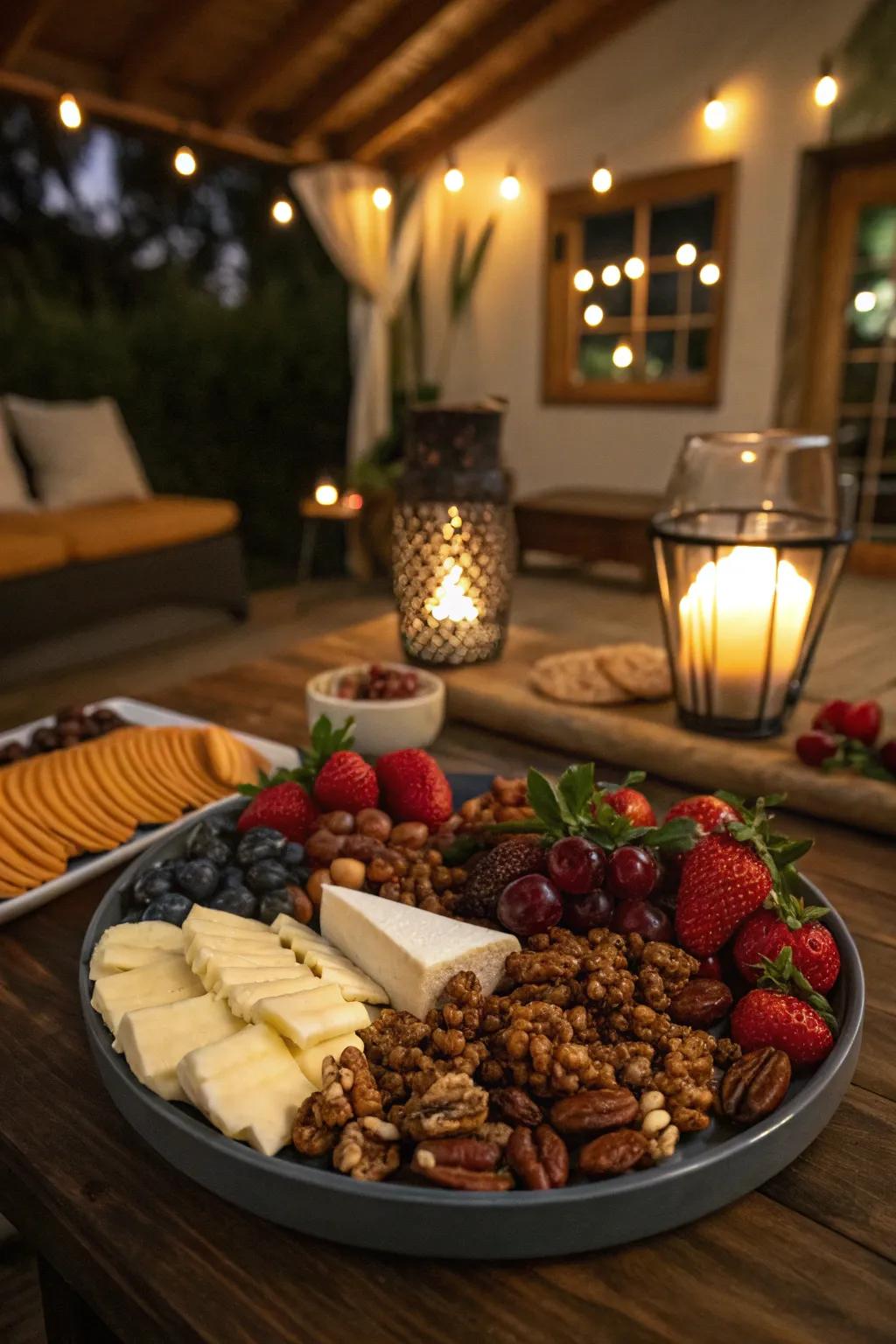 Candied nuts offer a surprising sweet note on the presentation.