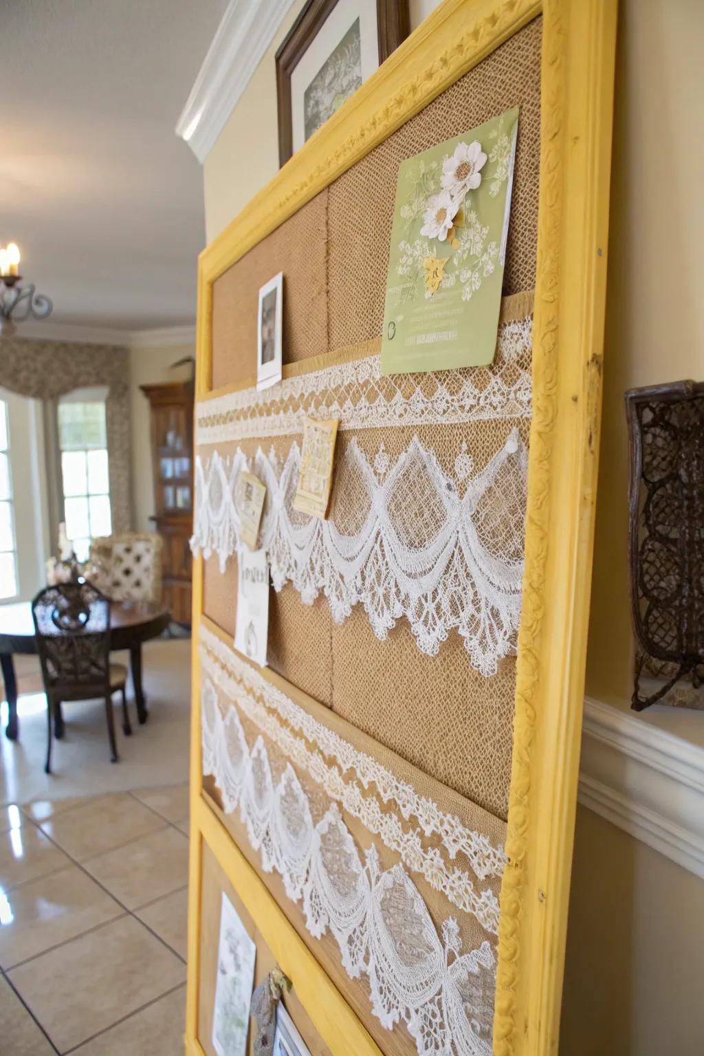 Your pinboard is elevated to a sophisticated focal point with layered textures that add depth and richness.
