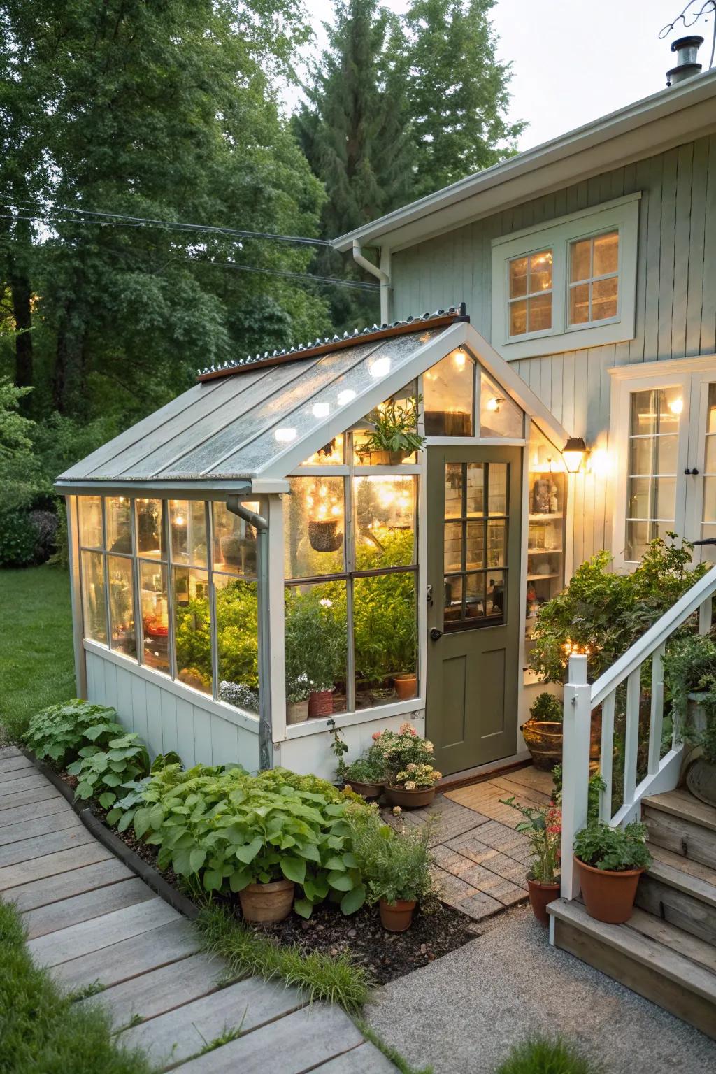 Pocket-sized greenhouses furnish fresh produce and a touch of verdure.