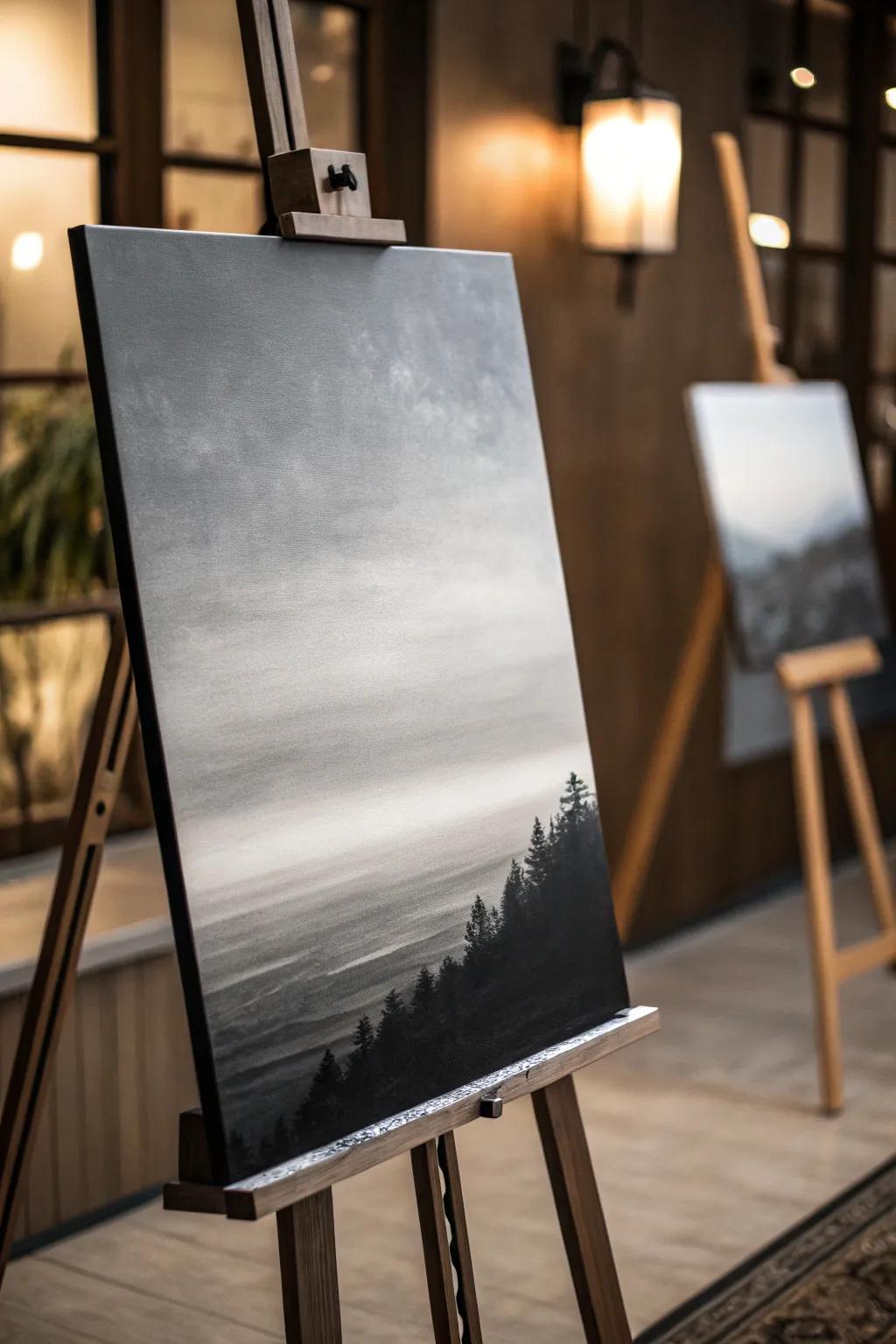 Make a striking impression through a sophisticated monochrome backdrop.
