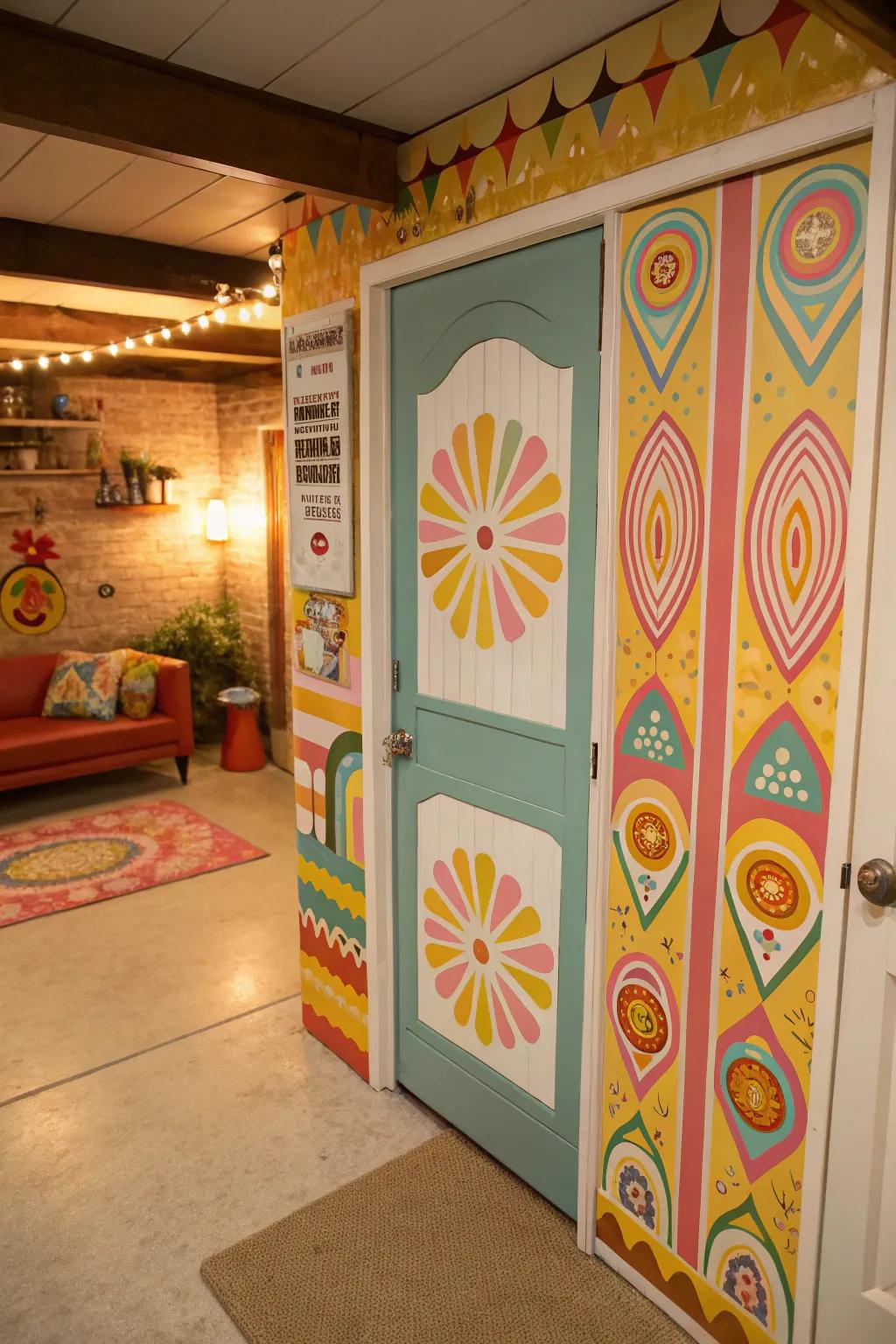 An entrance designed through a nostalgic essence, reviving the fun and recollections of past decades.