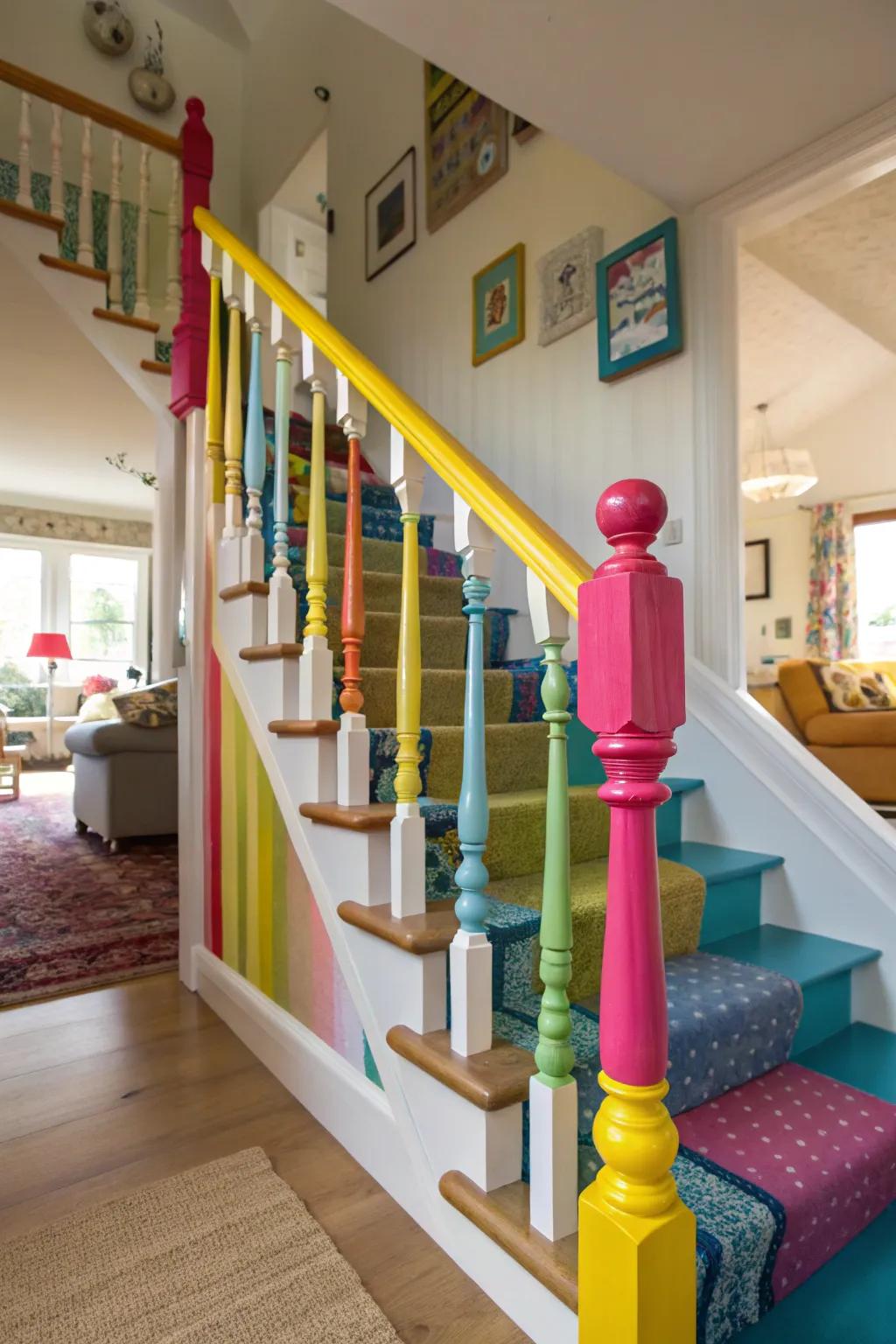 Playful and cheerful with colorful uprights.