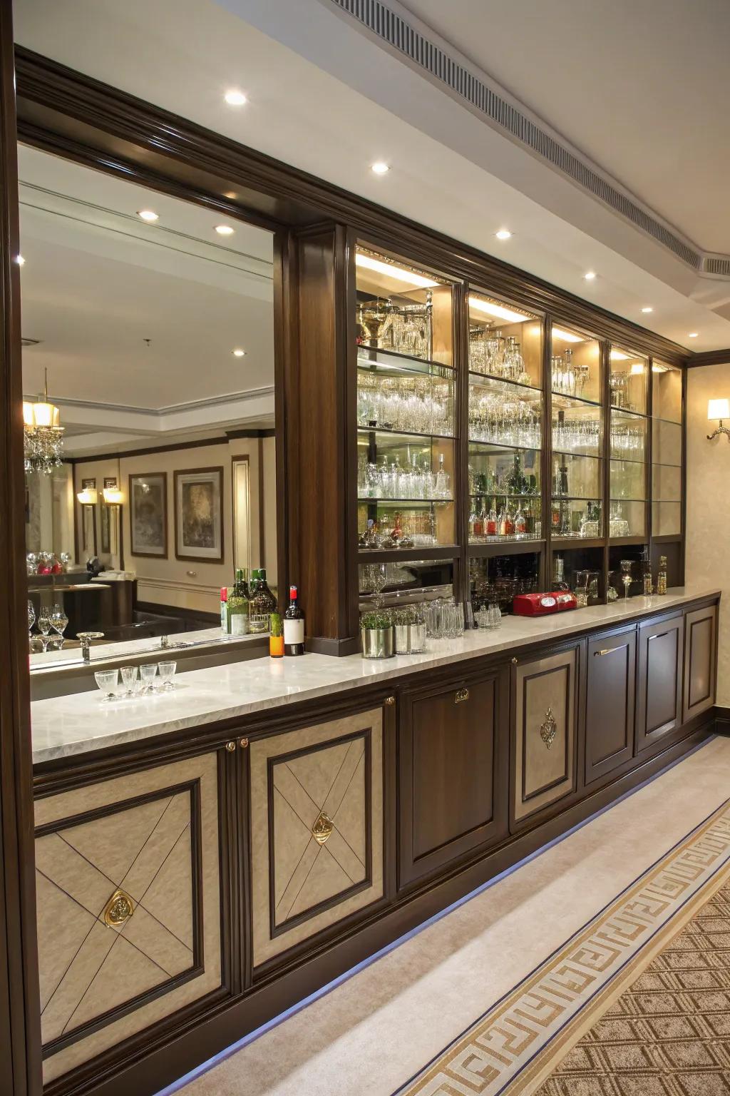 Concealed capacity keeps your bar area tidy and elegant.
