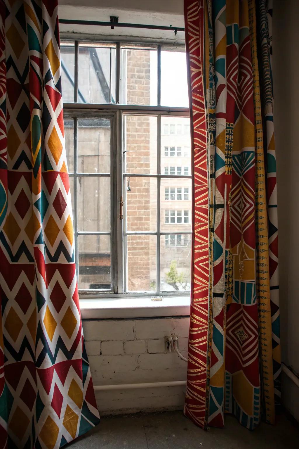 Geometric designs craft an energetic focal element in your basement.