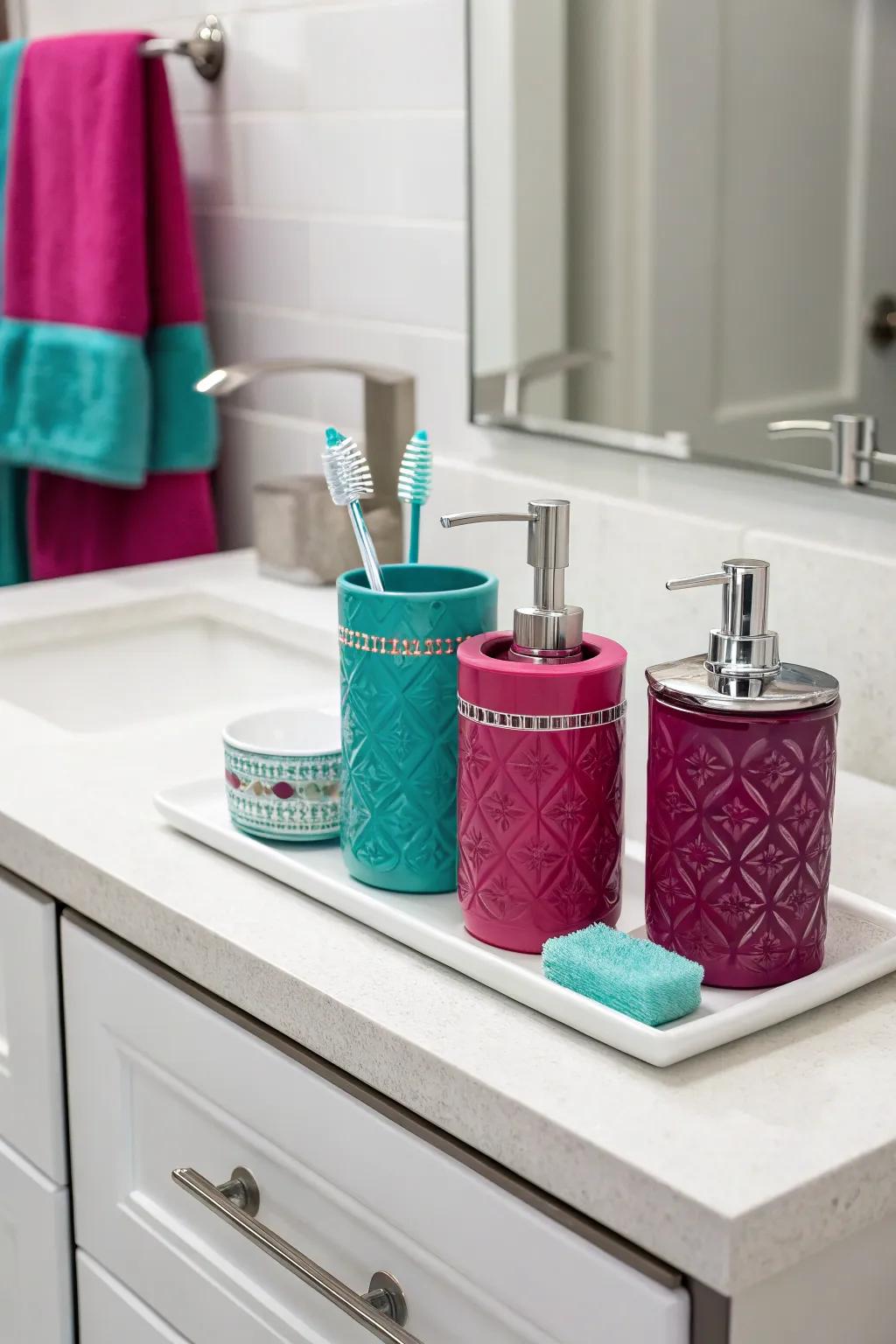 Vivid pigments introduce a dynamic and lively touch.