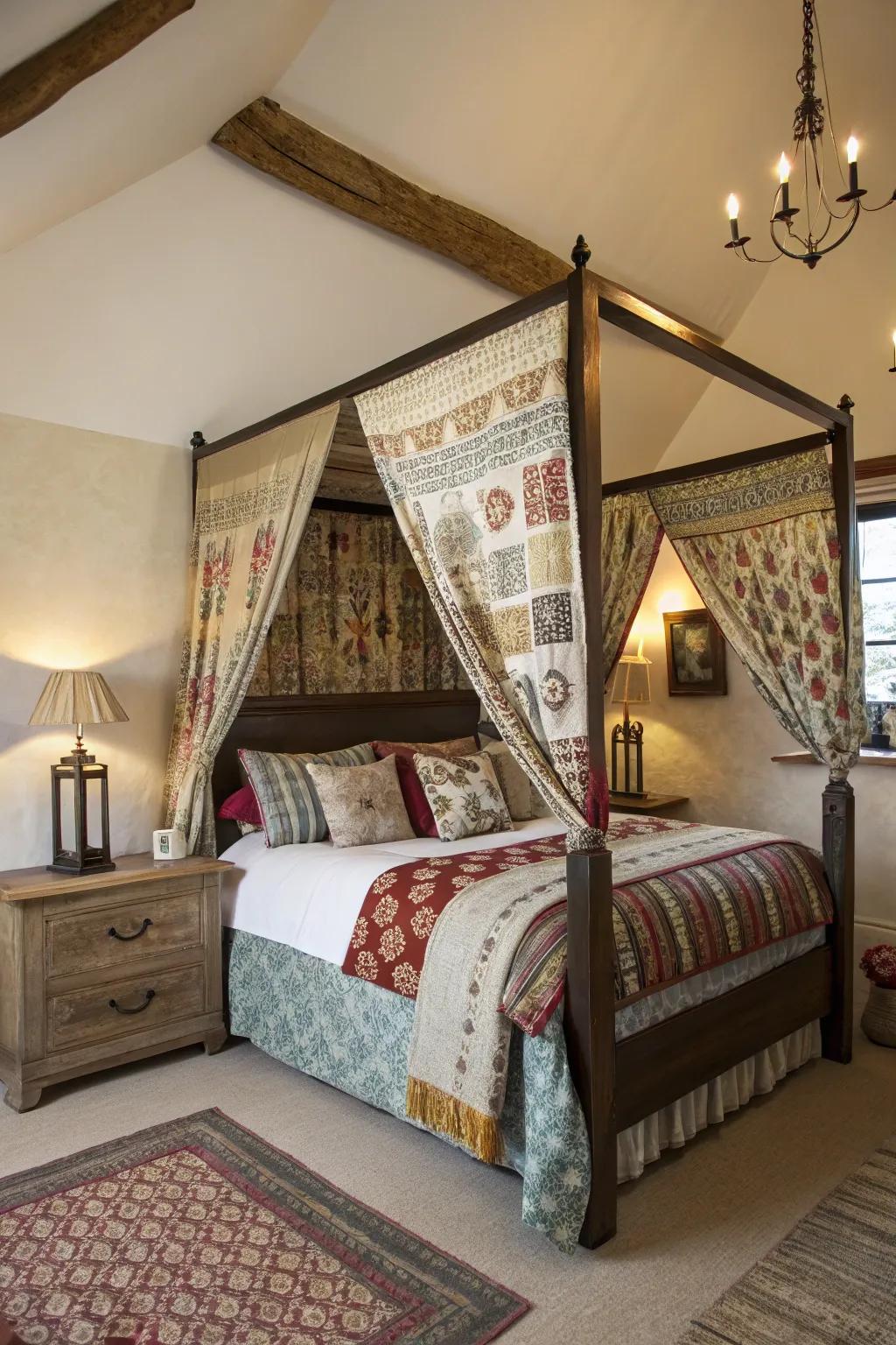 Fabrics and styles merge to create a captivating awning.