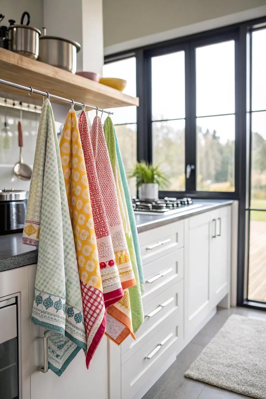 Charming culinary cloths infuse a burst of color and functionality.