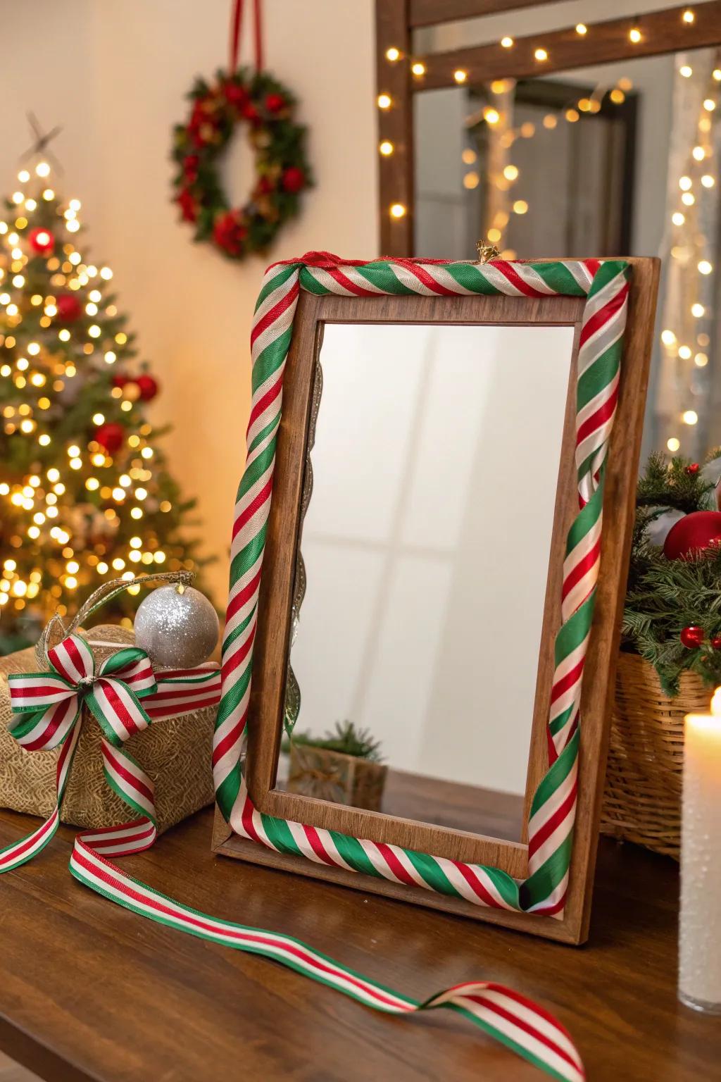 Silk borders introduce an elegant detail to holiday decorations.