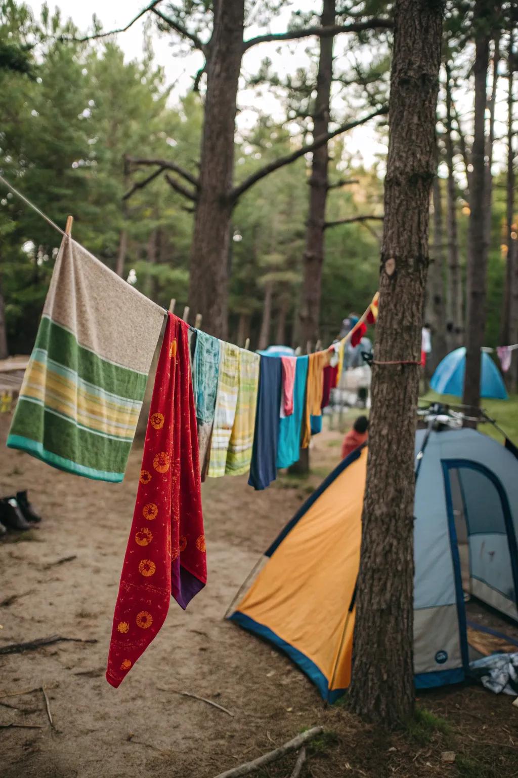 Sustain freshness and cleanliness via rapid-desiccation towels throughout your camping excursion.