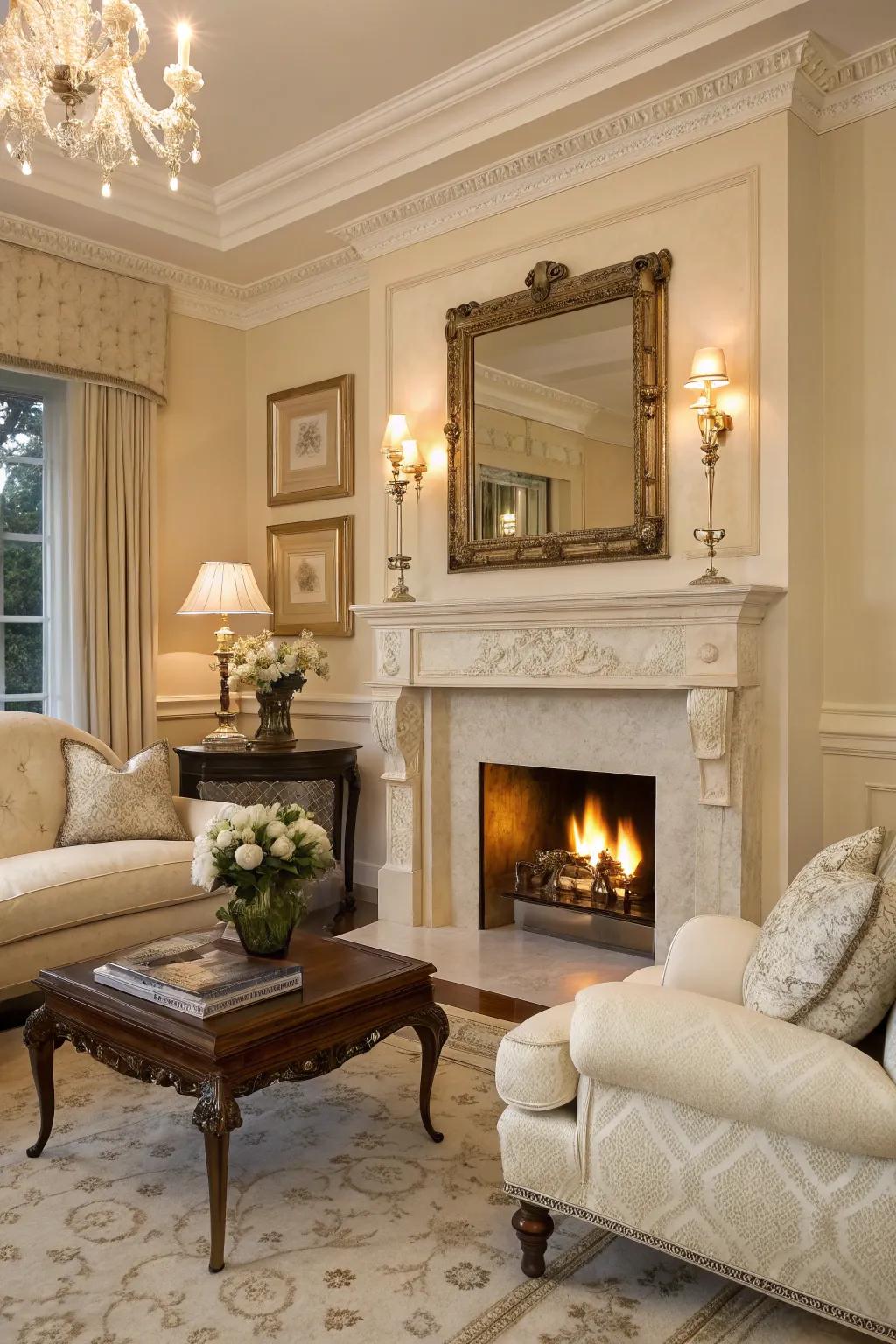 Gentle crème proffers elegant simplicity, impeccable for a classic and ageless area.