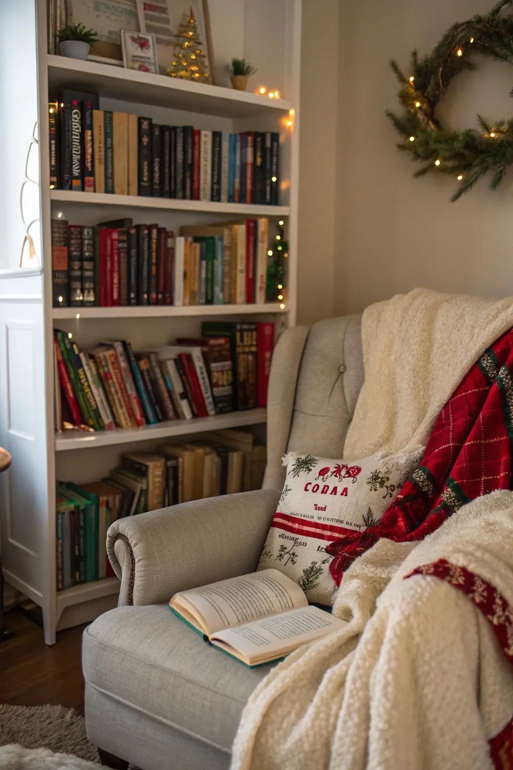 A snug reading alcove is flawless for unwinding throughout the holiday period.