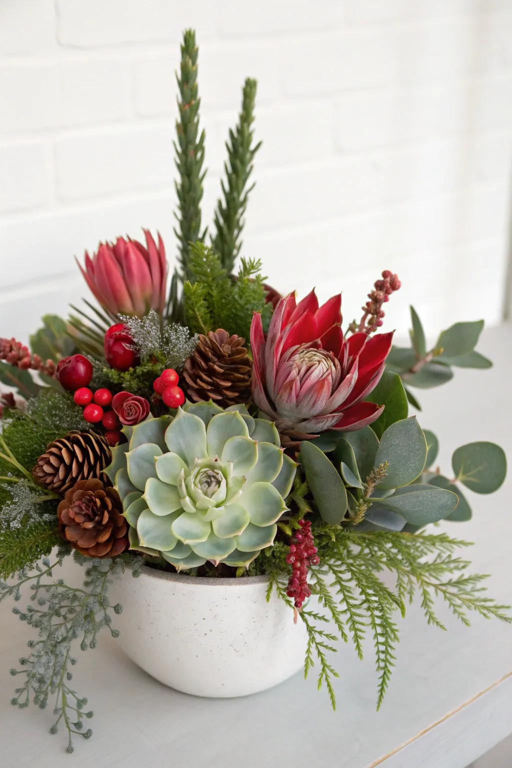 Modern surprise with succulents.