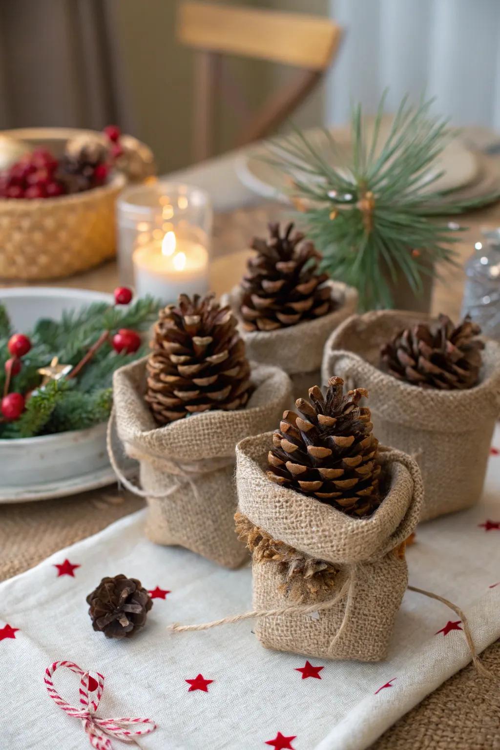 Scented evergreen cones offer a country and relaxing gift.