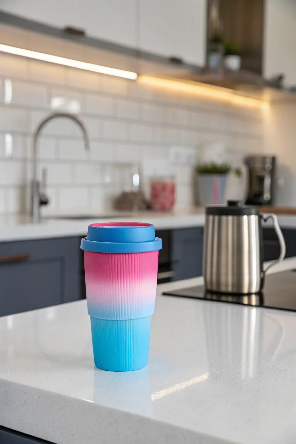 Experience the pacifying splendor of gradation hues through these fashionable coffee vessels.