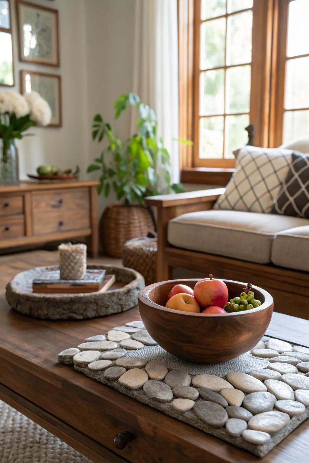 Your decor will have a grounding and organic touch thanks to natural components.