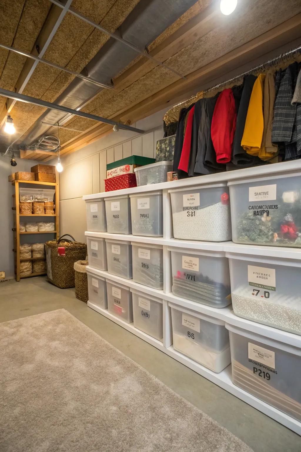 Seasonal organization keeps your underhouse area tidy and efficient.