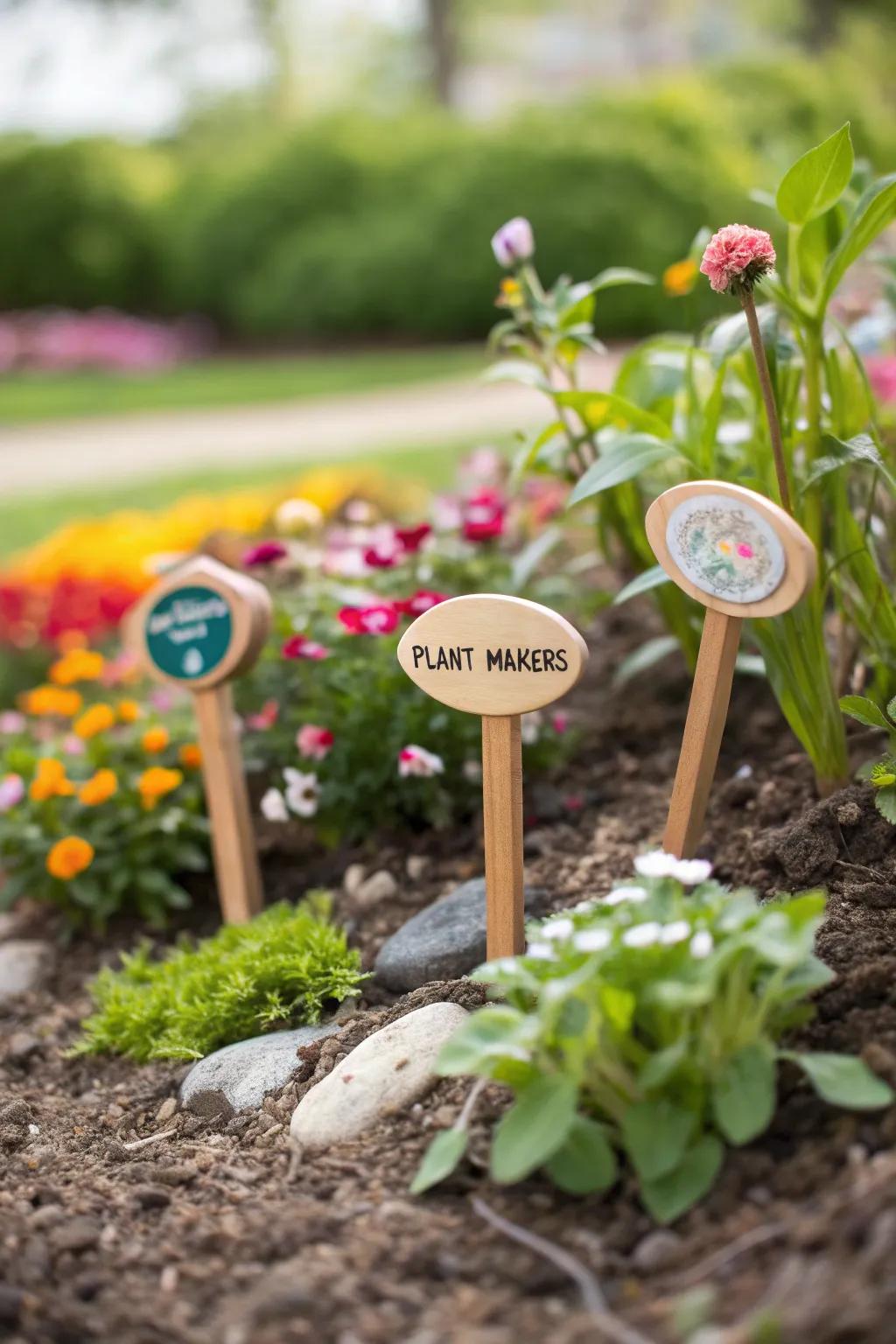 Bespoke flora markers introduce charm and organization to any garden.