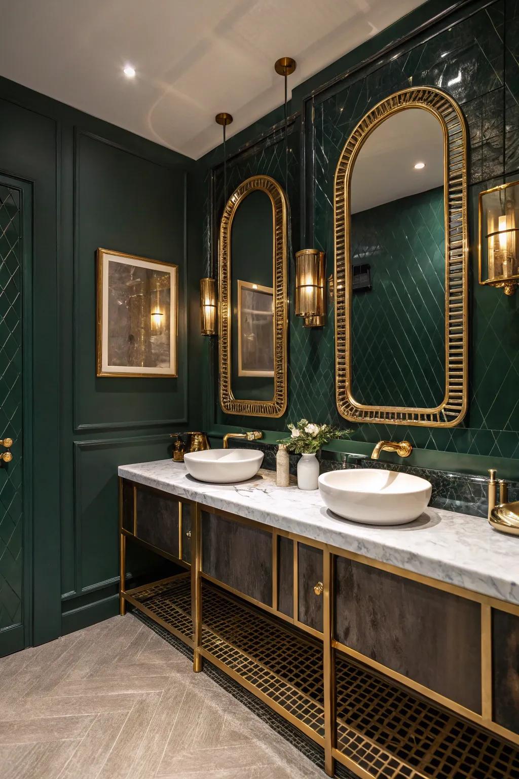 Metallic details introduce glamour and balance.