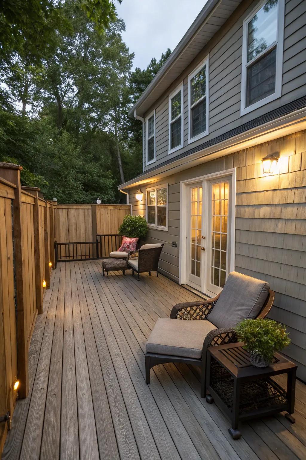 Utilizing existing walls to seamlessly incorporate seclusion.