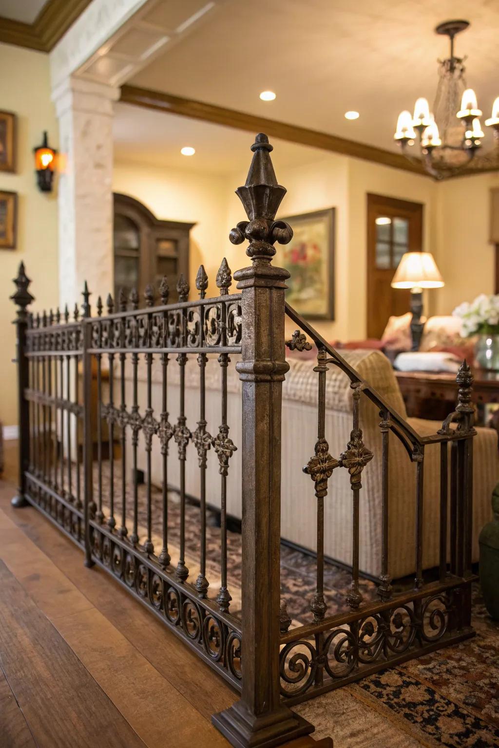 A historic iron partition that introduces a feeling of history to any given interior.