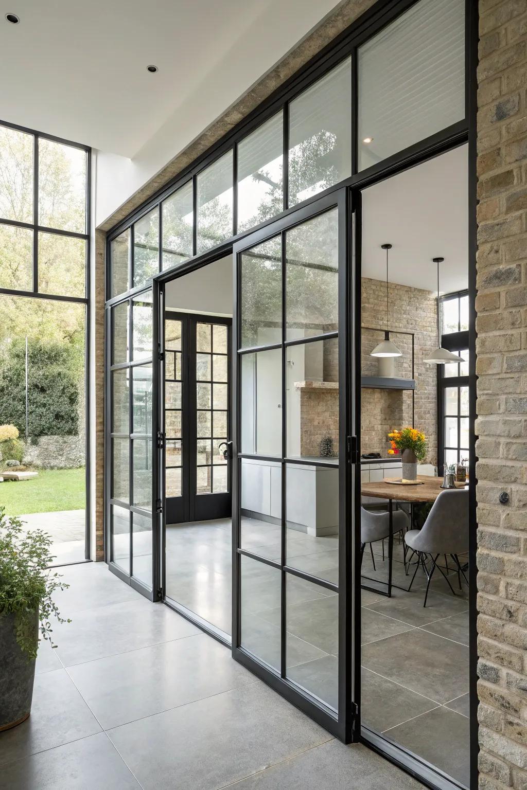 Merge luminosity and architecture utilizing Crittall doors.
