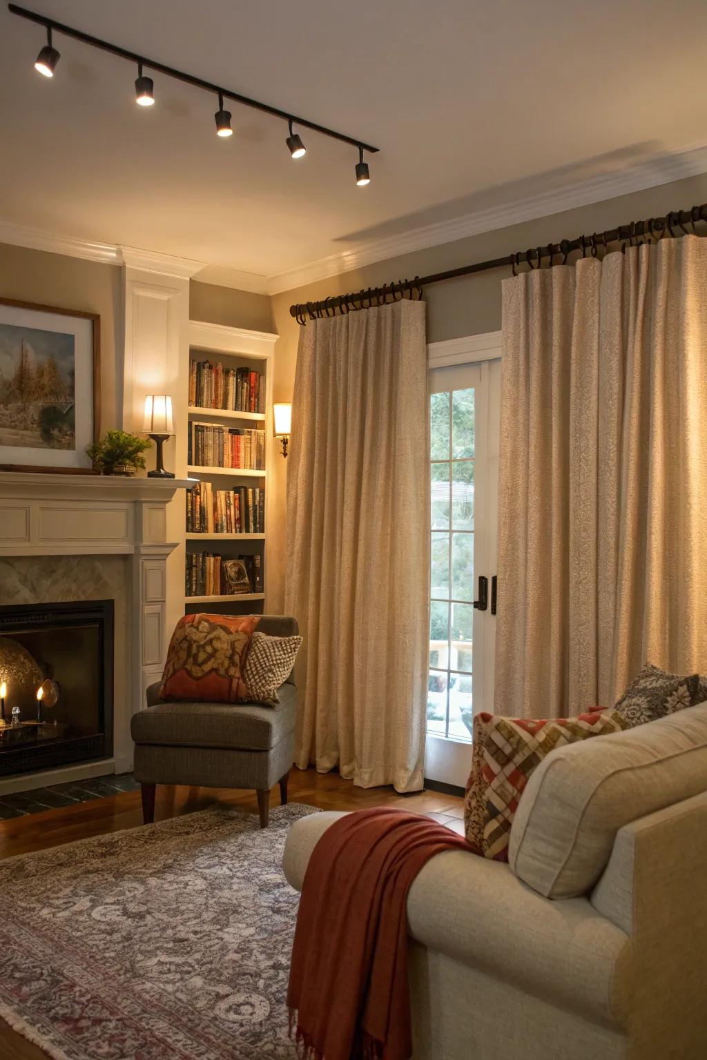 Thermal curtains offer a harmonious blend of warmth and visual appeal.