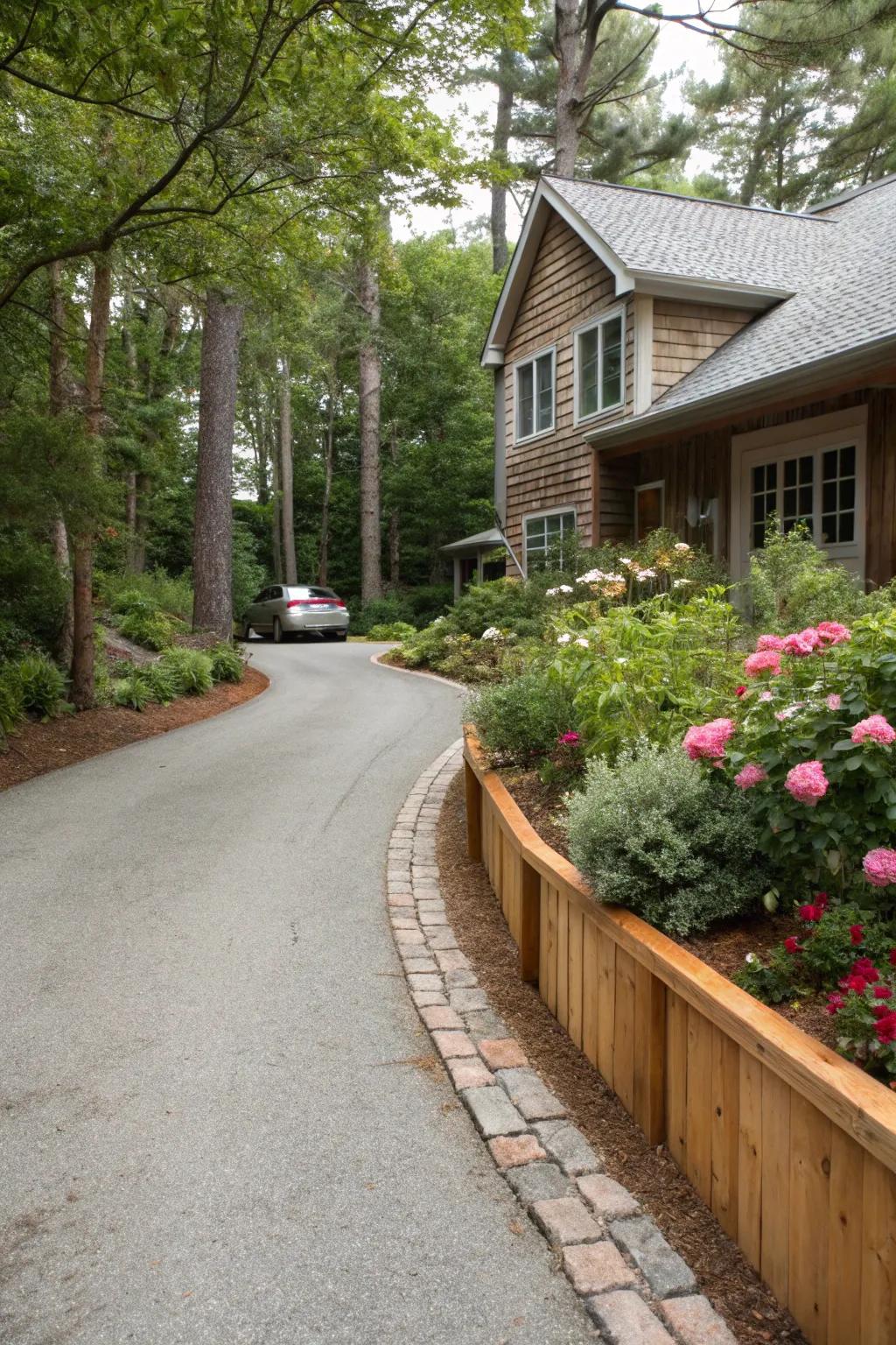 Wood features can instill a natural and harmonious essence into your path.