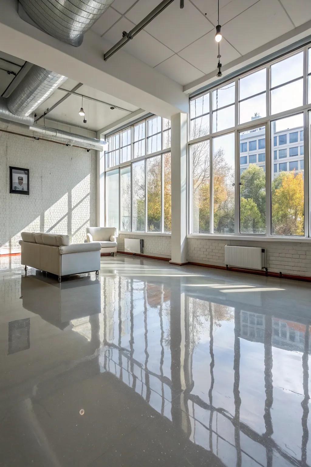 Reflective surfaces amplify both illumination and space.