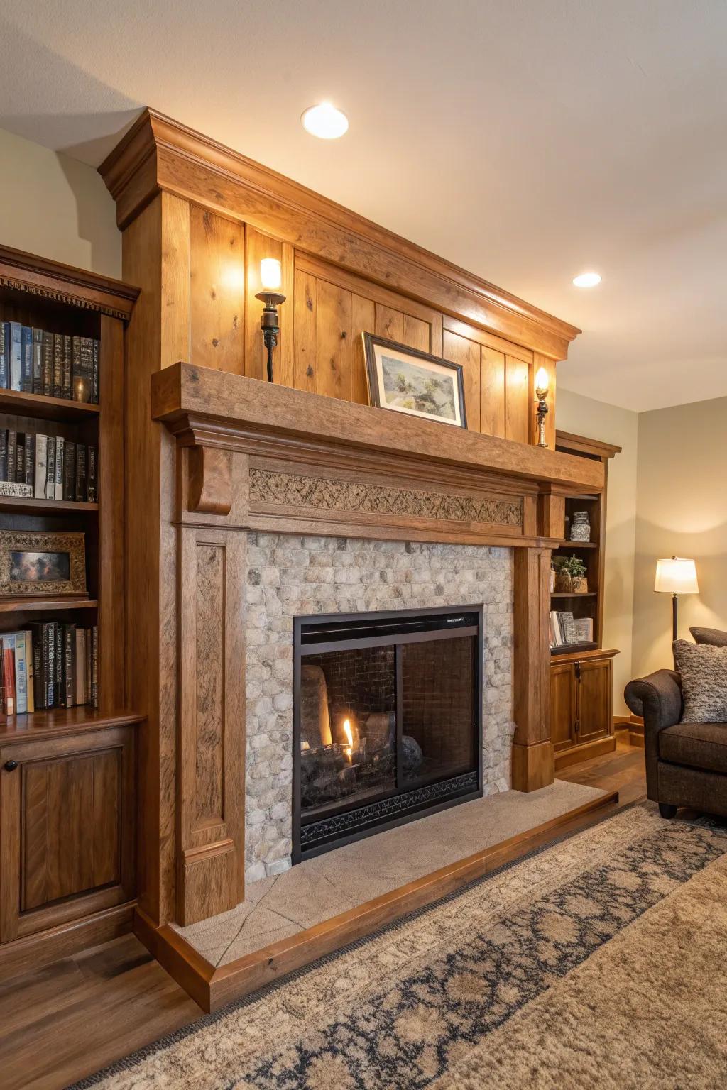Textured mantels contribute comfort and interest to your fireplace.