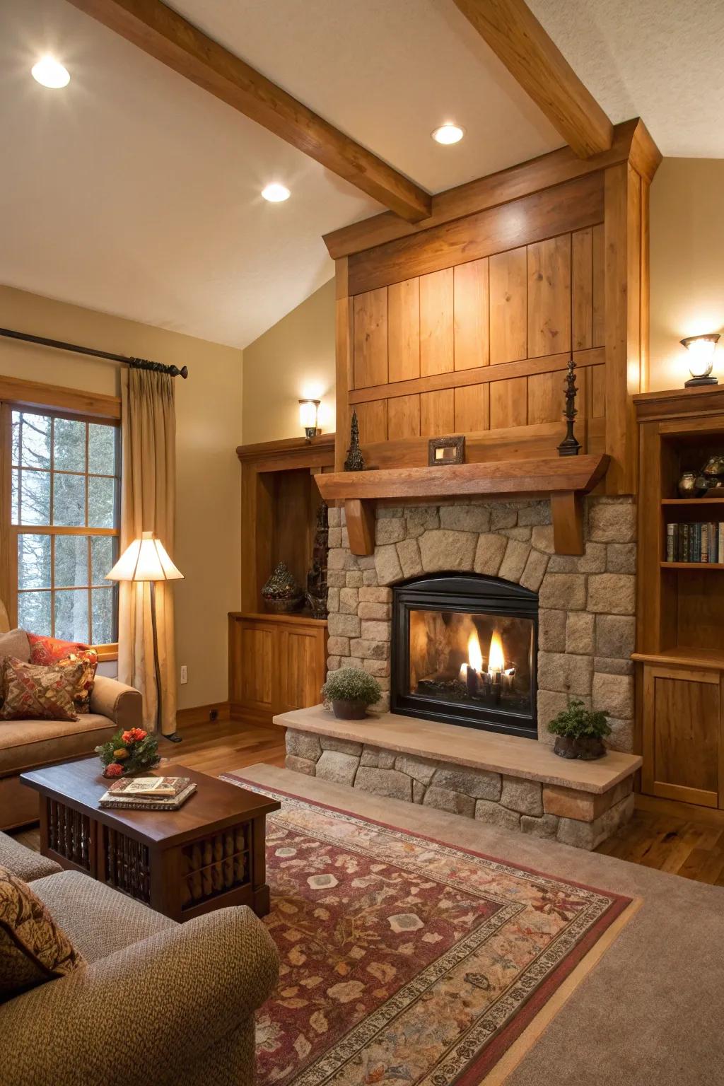 Wooden frames provide a cozy, finished look.