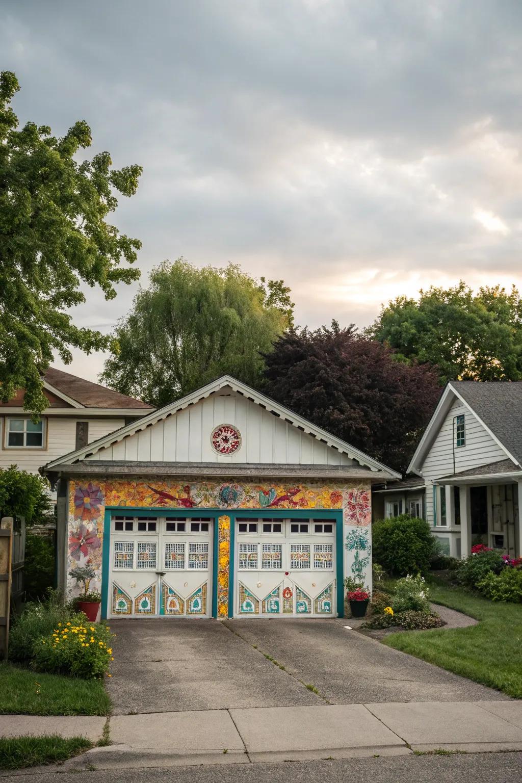 Bespoke details rendering garage trim unique.
