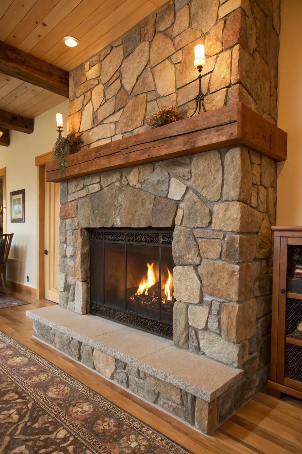 Welcome the outdoors with genuine stone.