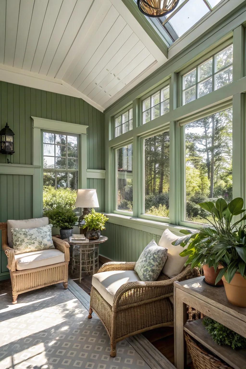 A sunroom asylum that entices unwinding.