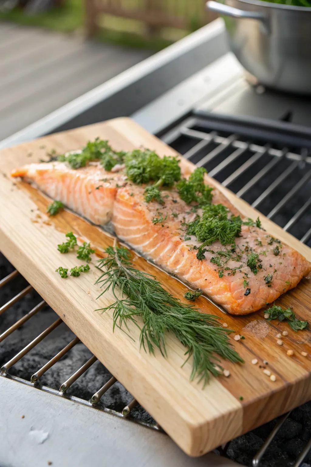 Cedar plank salmon is a sophisticated and delicious grilling option.