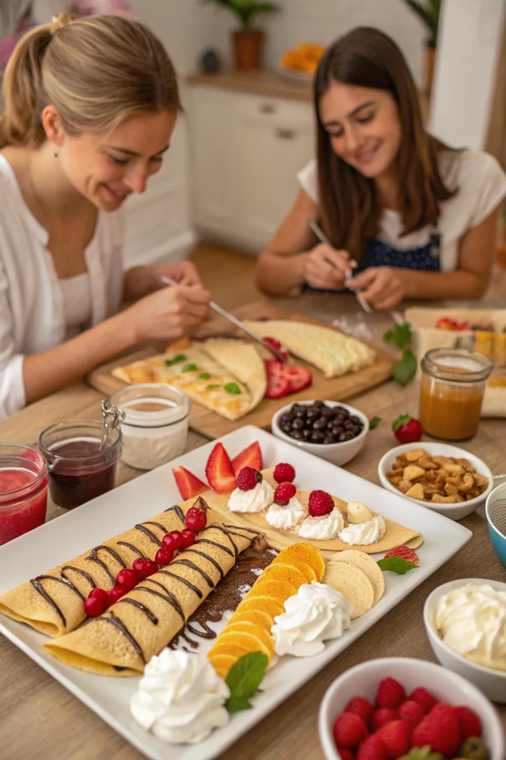 Sweeten your gathering with a crepe station.