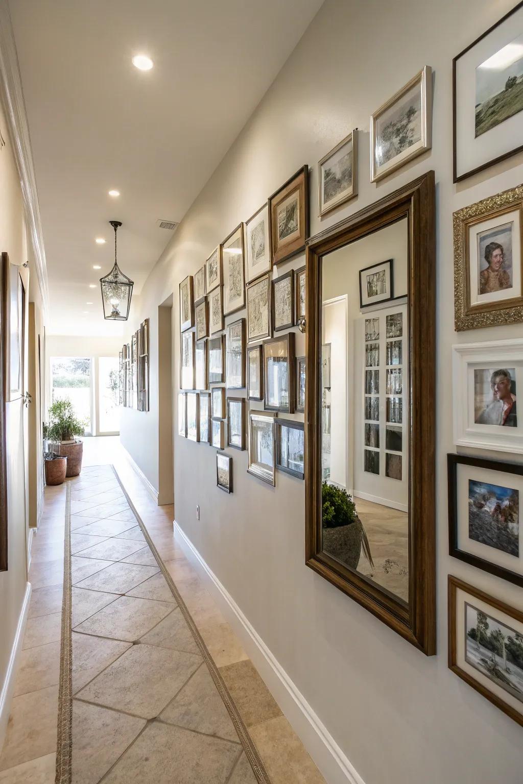 Reflectors introduce depth and light to your hallway.