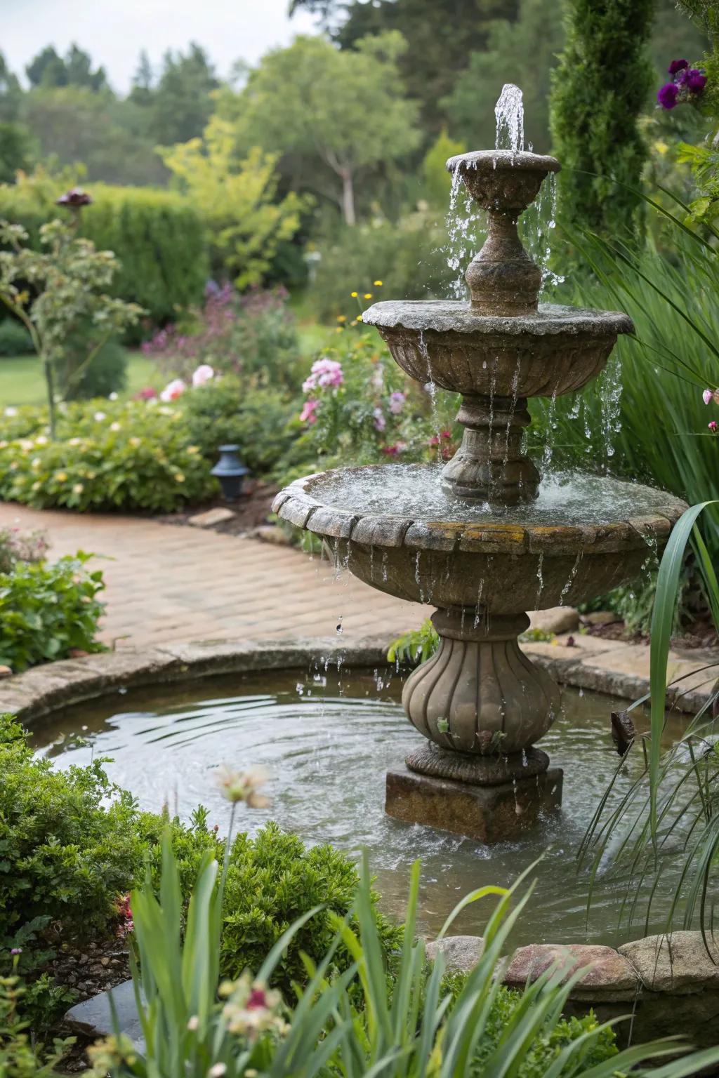 Garden springs impart a calming, peaceful element to outdoor expanses.