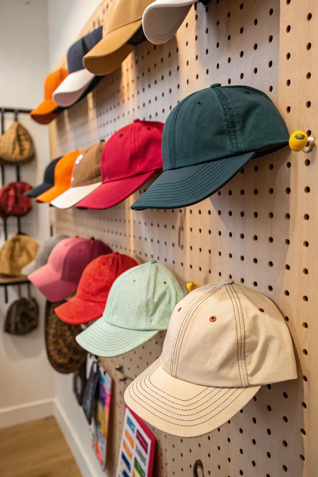 Slotted boards offer adjustability for an ever-changing display.