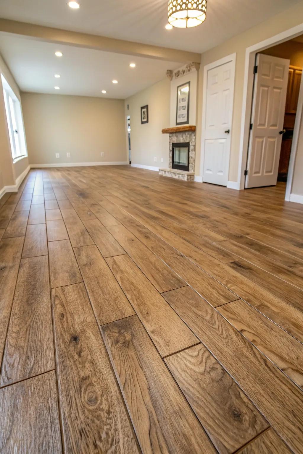 New underlayment introducing warmth and elegance into the space.