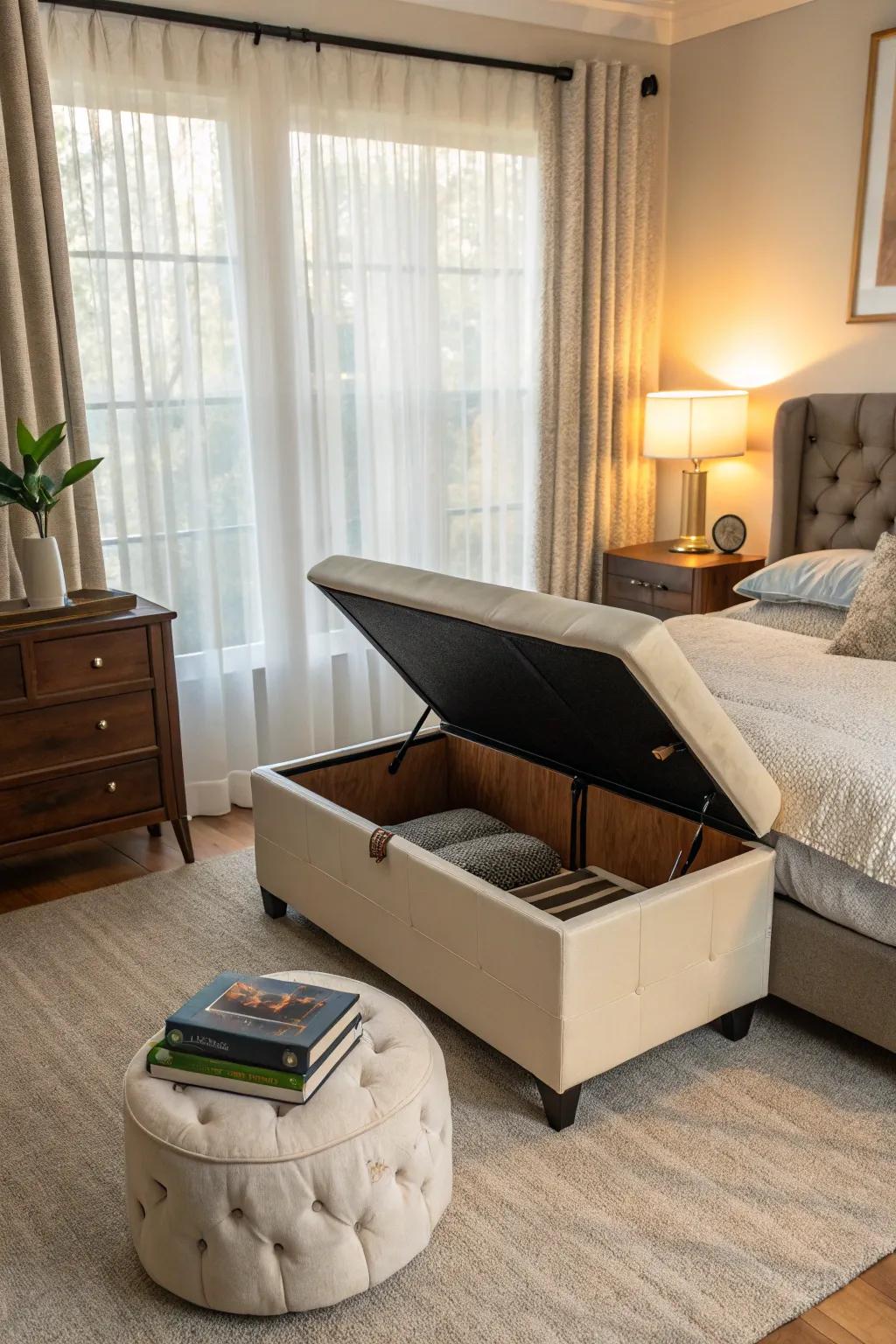 Adaptive furnishings maximize both space and functionality.