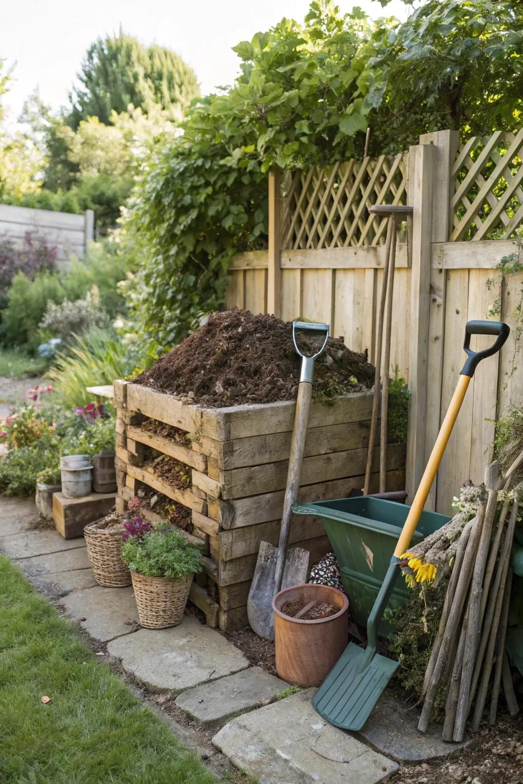 Composting converts waste into a nutrient-rich resource.