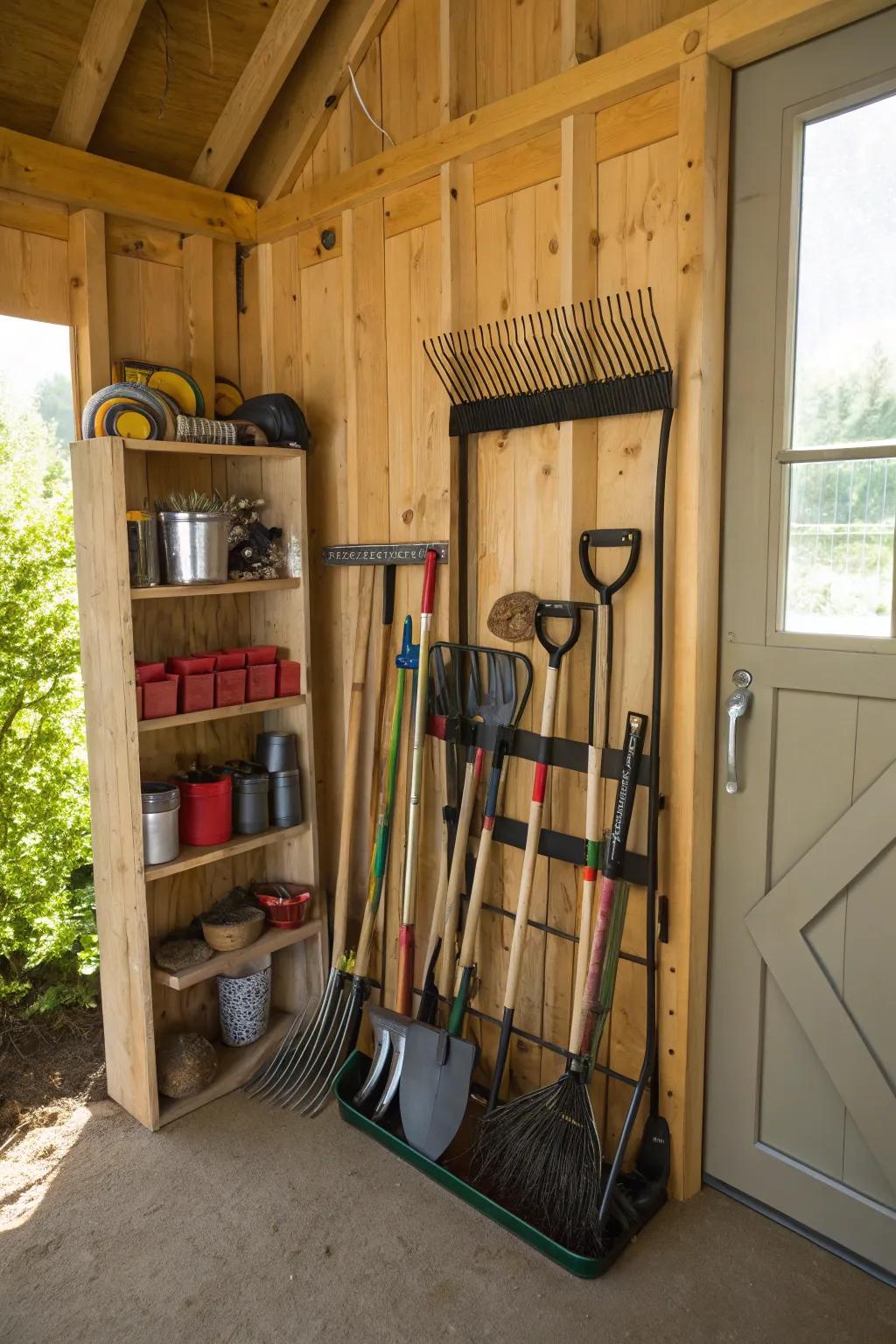 A unattached rack offers adaptable and portable equipment storage.