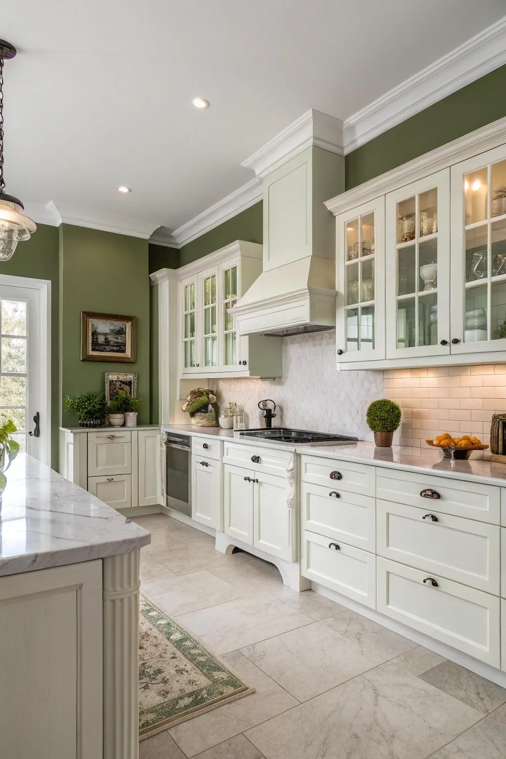 Verdant shade walls introduce a sophisticated and refined touch.