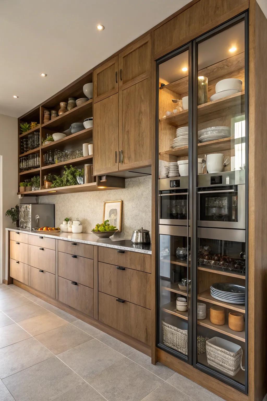 Effective use of space is achieved with vertical storage options.