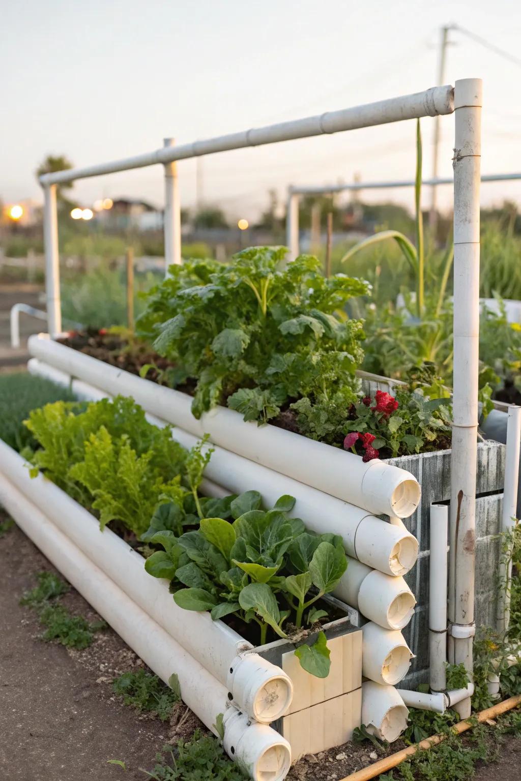Plastic tubes offer a flexible and lightweight solution for elevated beds.
