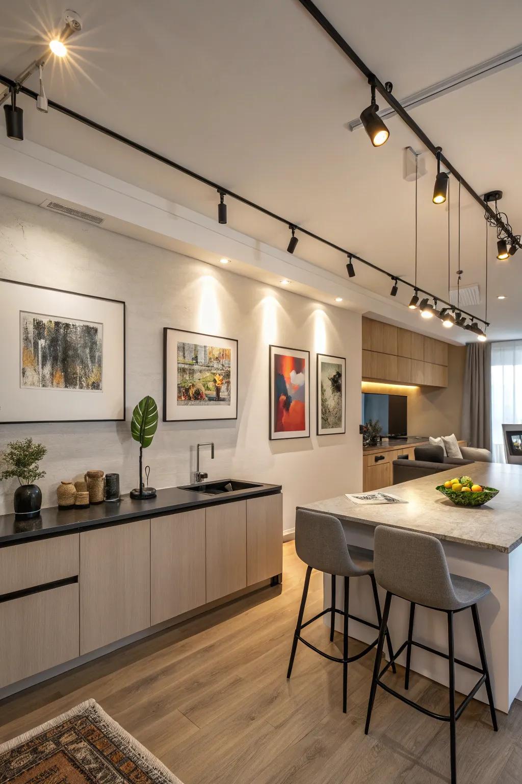 Band lighting affords flexibility, directing light precisely where necessitated.