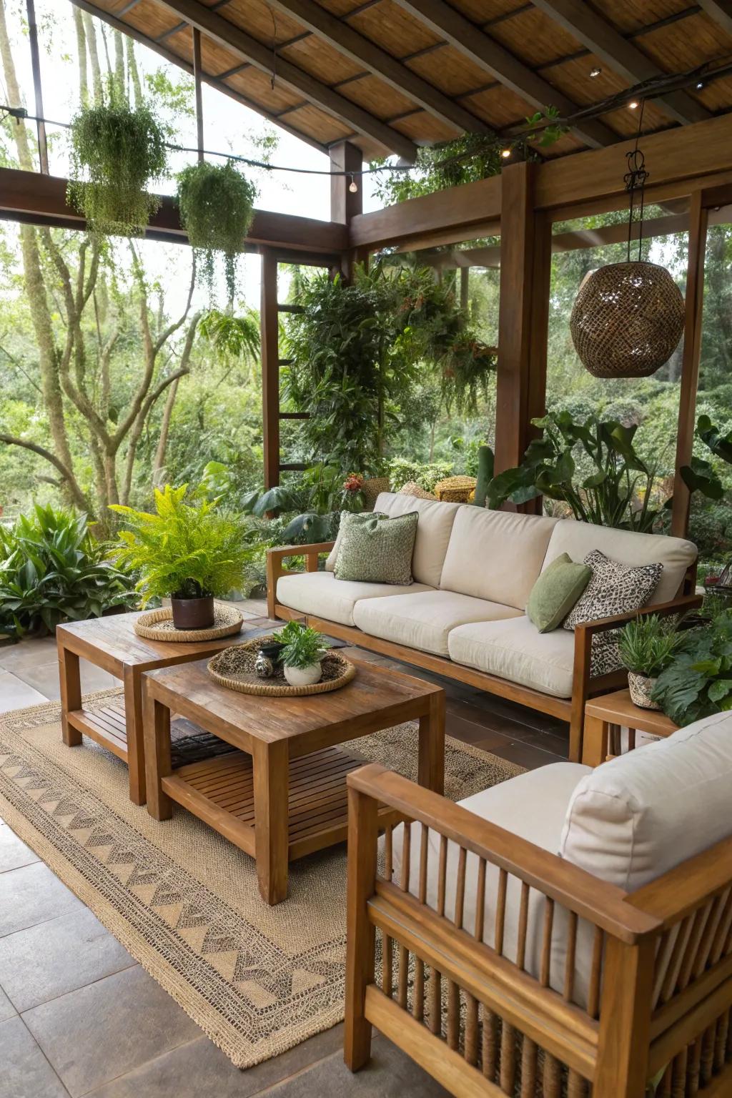 Nature's impact that transforms your family room into a serene retreat.