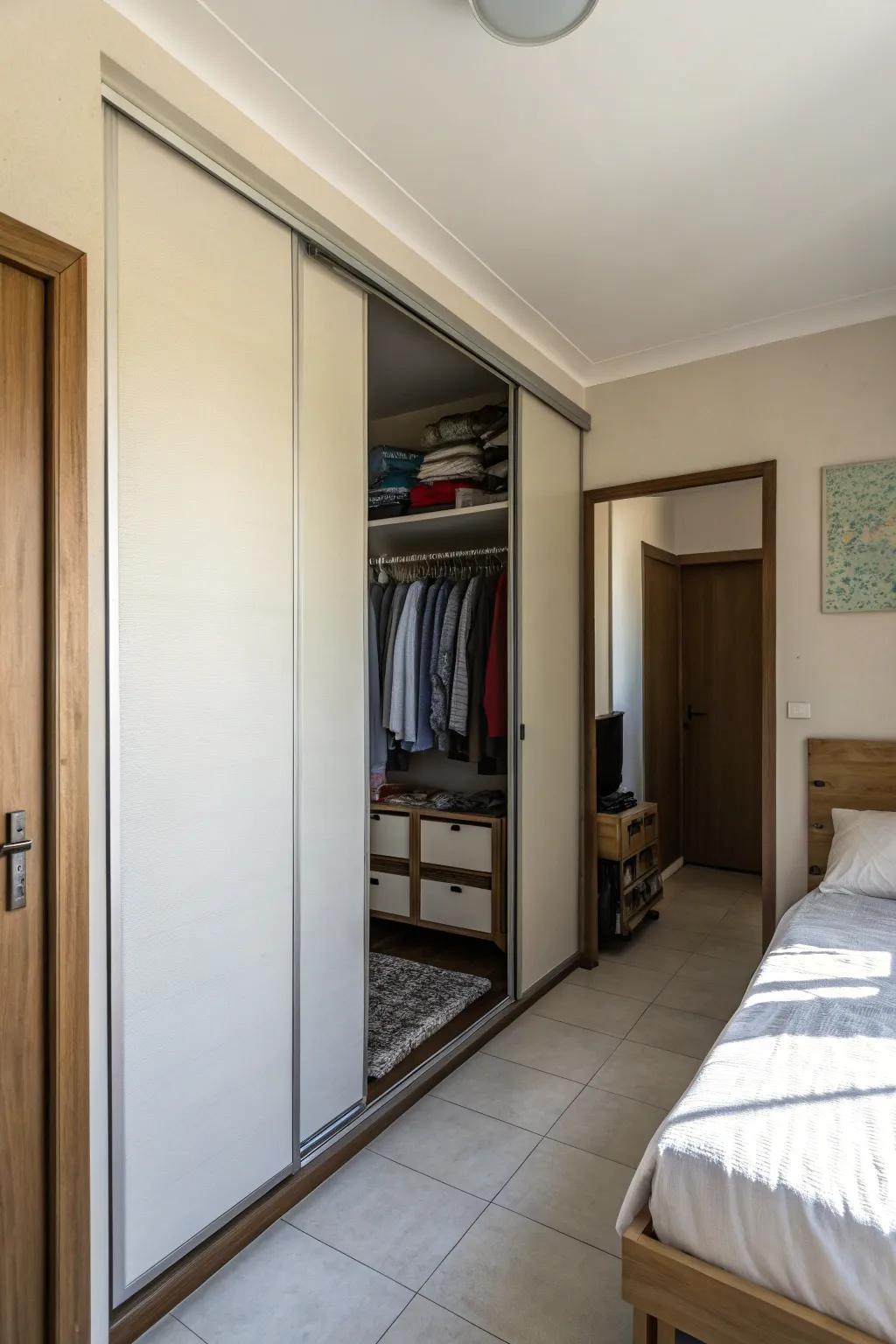 Sliding doors enhance space efficiency and style.